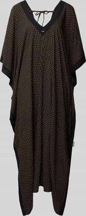 HUGO BOSS Loose Fit Kaftan aus reiner Viskose Modell MONOGRAM_KAFTAN in Mittelbraun, Gr&ouml;&szlig;e XL