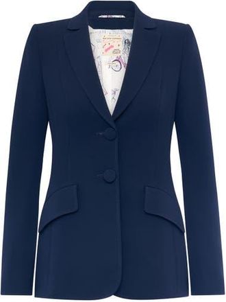 Maison Common Classic Blazer With Sharp Shoulders in Navy at Nordstrom, Size 40