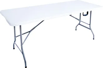 Mobili Rebecca Mobili Rebecca - Rebecca Mobili Mesa Plegable Blanco Acero Hdpe Camping Balc&oacute;n 74x180x74