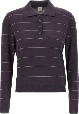 Eleventy Wool Polo Shirt - Dames - Polos - Grijs - L - Wol - Tops
