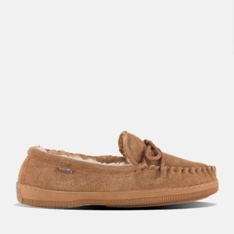 Lamofootwear Mens Moccasin Slipper In Chestnut
