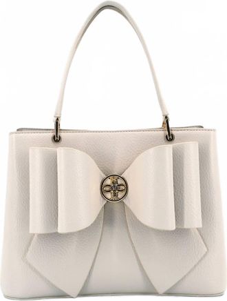 Like Dreams Womens Jesse Bow Vegan Crossbody Bag In Cream