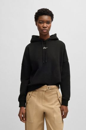 Boss Orange by Hugo Boss Hoodie BOSS ORANGE Ehoody Premium Damenmode, Damen, Gr. XL (42), schwarz (schwarz 001), Sweatware, Obermaterial: 100% Baumwolle, unifarben, normal, an