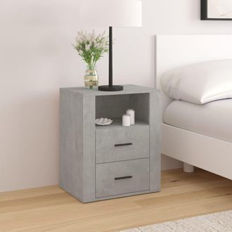vidaXL Vidaxl - Mesita De Noche Madera Contrachapada Gris Hormig&oacute;n 50x36x60 Cm