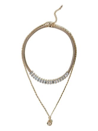 Twin-Set crystal-embellished necklace - women - Iron/Brass - One Size - Gold