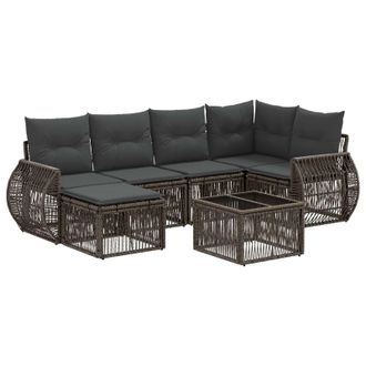 vidaXL Conjunto De Sof&aacute;s De Jard&iacute;n 7 Pcs Gris Y Gris Oscuro Vidaxl