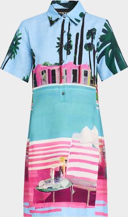 Libertine - Libertine Poolside Preppy Short-Sleeve Mini Polo Dress