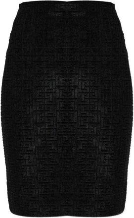 Balmain Monogram Midi Skirt
