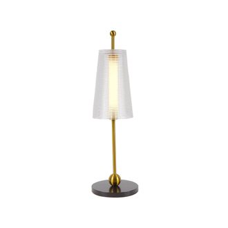 VONN Lighting Toscana VAT6101AB 20 Height Integrated LED Table Lamp with Glass Shade in Antique Brass