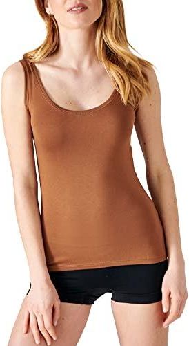 Débardeur Thermolactyl Damart Femme - Chaleur Intense, Microfibre Douce - Taille XS à XL - Marron/Noir