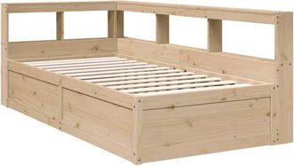 vidaXL Bookcase Bed without Mattress 100x200cm Solid Wood Pine Vidaxl