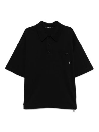Songzio waffle pique colla polo shirt - Black