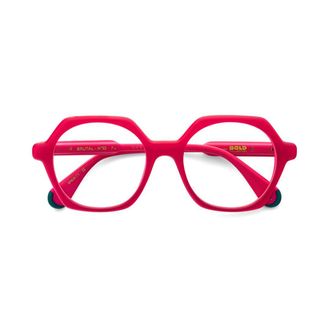 Etnia Barcelona Brutal No.32 Geometric Red Acetate Eyeglasses with Bold Design