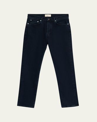 Jeanerica Mens Casual Dark Blue Denim Straight-Leg Jeans