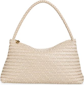 Madewell The Signature Woven Collection Leather Shoulder Bag in Vintage Muslin at Nordstrom