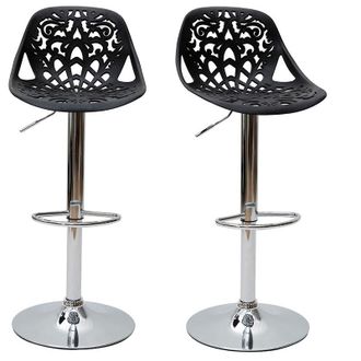 Miliboo Sgabello da bar design barocco nero (set di 2) BAROCCA