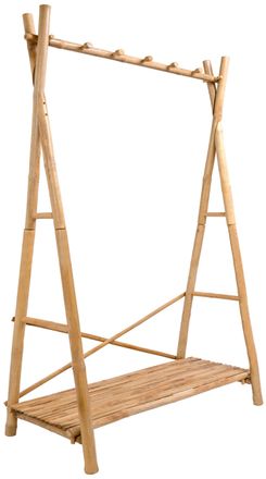 Nordlys Solid Bamboo Entryway Coat Rack in Brown