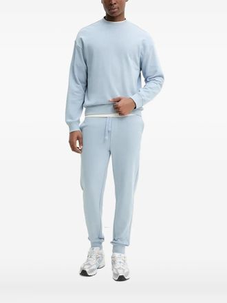 HUGO BOSS Katoenen sweater met logoprint - Blauw