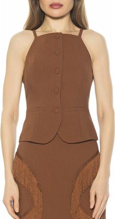 Alexia Admor Ziv Button Front Vest in Brown at Nordstrom Rack, Size 14