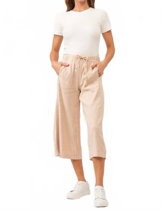 Dear John Denim Elina Super High Rise Cropped Wide Leg Pants In Peach Flesh