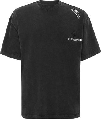 Plein Sport Cotton Round Neck T-Shirt Cold Dye