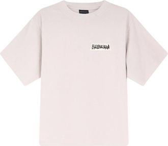 Balenciaga T-Shirts, female, White, Size: XS Masking Tape T-shirt Medium Fit