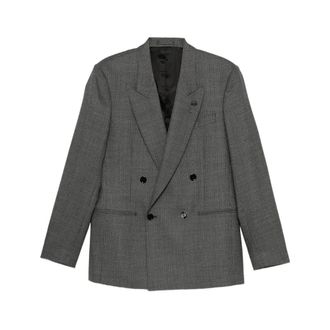 Lardini Grey Pinstripe Double-Breasted Jacket