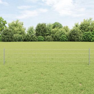 Berkfield Home Euro Fence with 11 U Posts Silver 0, 4x25 m Steel