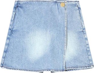 A|X Armani Exchange Denim Shorts met gerafelde zoom - Dames - Korte rokken - Blauw - 2XS - Denim - Rokken