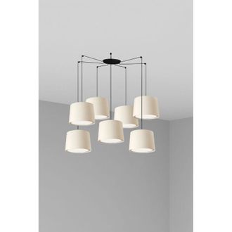 Faro Barcelona Faro Conga L&aacute;mpara Colgante Suspensi&oacute;n Blanca 7 Luces