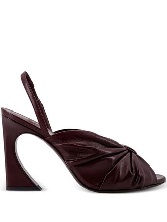 Fendi Arco twisted-design heeled pumps - women - Lambskin/Calf Leather/Calf Leather - 39.5 - Purple