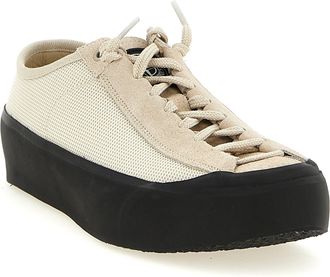 Stone Island Mens Beige Calfskin Low Top Sneakers