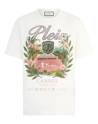 Philipp Plein Round Neck T-Shirt Cannes Tennis Club