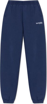 Sporty & Rich H&W Crest Sweatpant - unisex - Sweatpants - Blauw - L - Katoen - Broeken