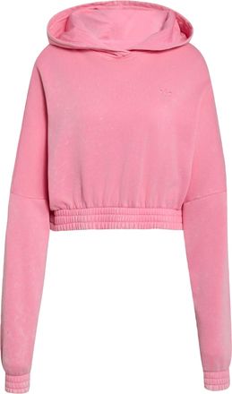 adidas Originals ADIDAS Originals Womens Acid-Wash Crop Hoodie - Pink - Size X-Large