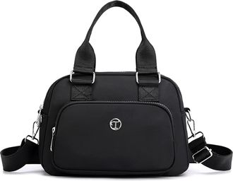 Nicole & Doris Casual Shoulder Bag Multi Pocket Messenger Bag Large Capacity Handbags for Women Shopping Bag Portable Travel Weekend Bag for Daily Use Black