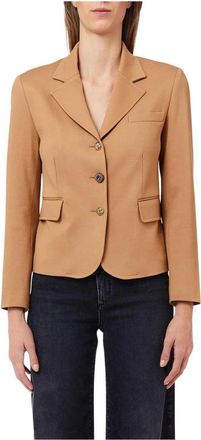 Liu Jo Giacca Fittata - Dames - Blazers - Beige - L - Leer - Jassen