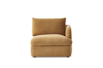 Castlery Ollie Storage Right Arm Sofa with Removable Covers and Gaslift Storage for Brown Mustard Brown - Castlery