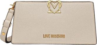 Love Moschino Schoudertas met logo-plaat - Dames - Schoudertassen - Beige - ONE Size - Tassen