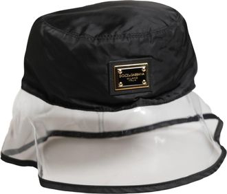 Dolce & Gabbana Men Black Plastic Fisherman Bucket Capello Mens Hat