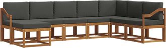 vidaXL Conjunto De Sof&aacute;s De Exterior 8 Uds. Natural Y Antracita Vidaxl