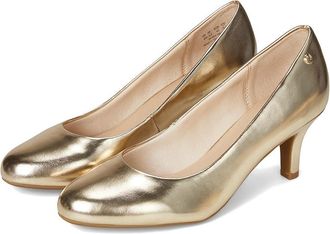 Life Stride Parigi Pumps High Womens Heels Gold Metallic : 7.5 N (AA), Faux Leather/Textile