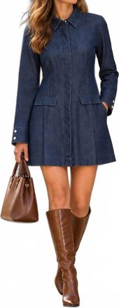 Derek Lam Danielle Denim Shirt Dress In Jaye Blue