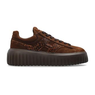 Hogan H-Stripes Platform Sneakers - Dames - Sneakers - Bruin - 37 1/2 EU - Leer - Schoenen