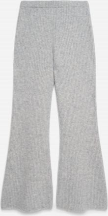 The Elder Statesman Womens Cozy Rib Flare Pants In Heather Grey