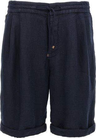 Brunello Cucinelli Blue Linen bermuda shorts