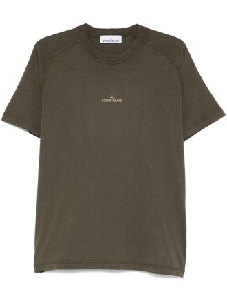 Stone Island T-shirt met Compass-print - Groen