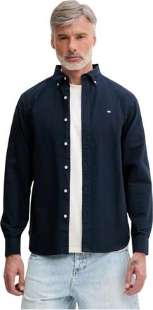 Helly Hansen Shore Long Sleeve Shirt - Heren - Fitness - Blauw - S - Katoen - Fitness