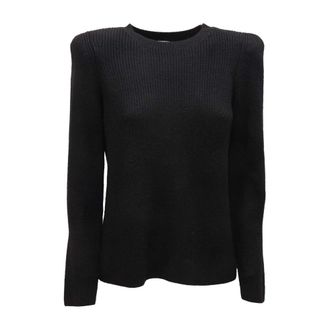 Elisabetta Franchi Mk-29S-16E2 Sweater - Dames - Ronde hals truien - Zwart - XL - Wol - Truien & Vesten