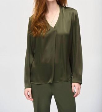 Joseph Ribkoff Satin Straight Top In Java